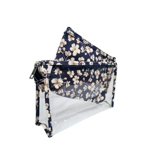 Necessaire Transparente com bolsinha estampada feminina (Dúzia)